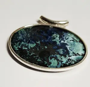 nieuw grote zilveren hanger met Azuriet kopen? Bied vanaf 70!