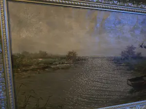 Cornelis Waterman - Water landschap man in boot en opvliegende ganzen kaufen? Bieten Sie von 90!