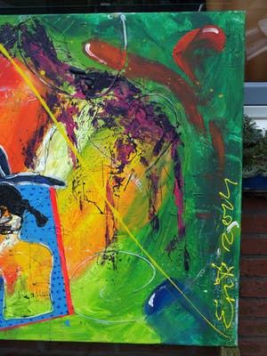 Niet of onleesbaar gesigneerd - Olieverf op doek , Zonder titel – spieraam 80 x 120 cm. kopen? Bied vanaf 1!