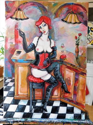 Natia Antadze - "Frau in Bar" kopen? Bied vanaf 90!