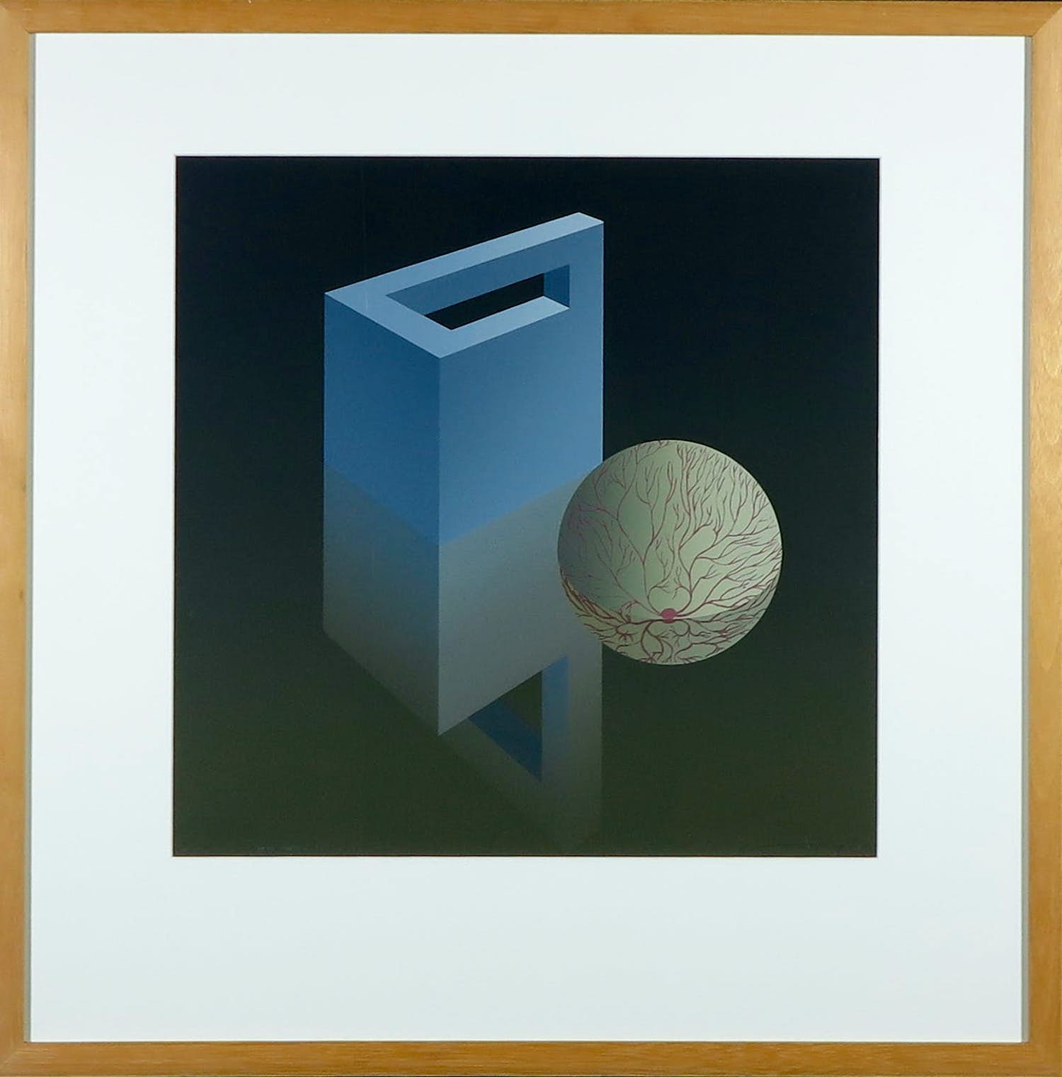 Dirk Huizer - Zeefdruk, Niet het oog op de werkelijkheid - Ingelijst verkocht voor € 1!