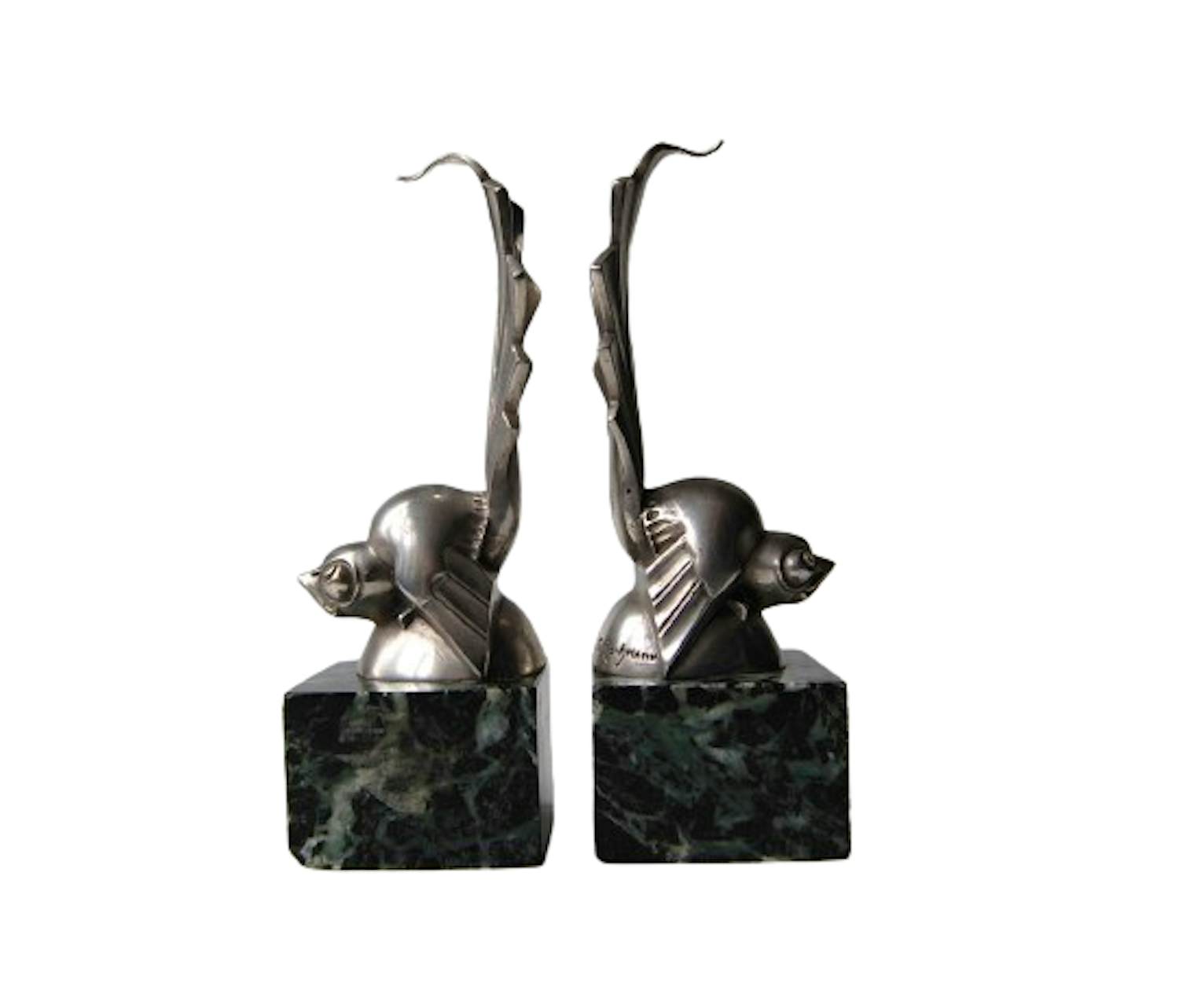 Gaston Rischmann - Art deco boeksteunen - kubistische vogels kopen? Bied vanaf 650!