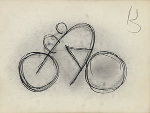 Siep van den Berg - Inkttekening, Wielrenner kopen? Bied vanaf 10!