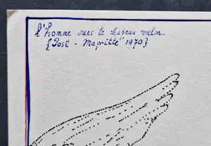 Hannes Postma - 1970 polychrome zeefdruk / serigrafie- man met dophoed (vrij naar Margritte) kopen? Bied vanaf 29!