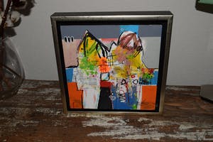 Kantcho Kanev - Zeefdruk en collage op papier (op paneel), Zonder titel kopen? Bied vanaf 75!