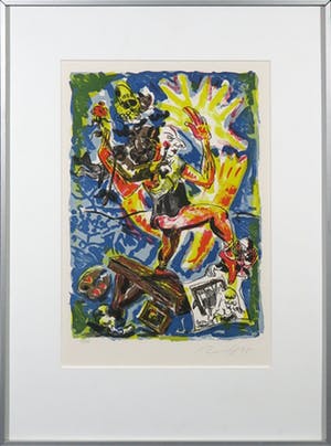 Jorg Immendorff - Litho, The Rake I - Ingelijst kopen? Bied vanaf 50!