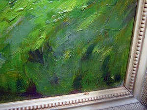 Augustinus van der Linde - Boeren woning aan beek -olieverf- kopen? Bied vanaf 65!