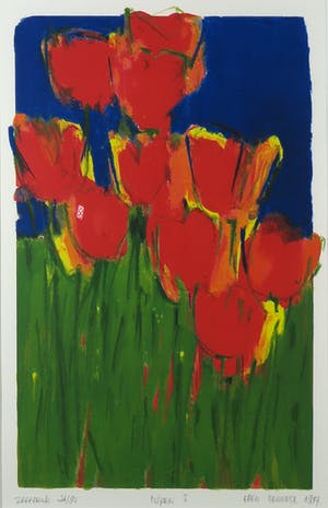 Ellen Meuwese - Zeefdruk, Tulpen I - Ingelijst kopen? Bied vanaf 35!