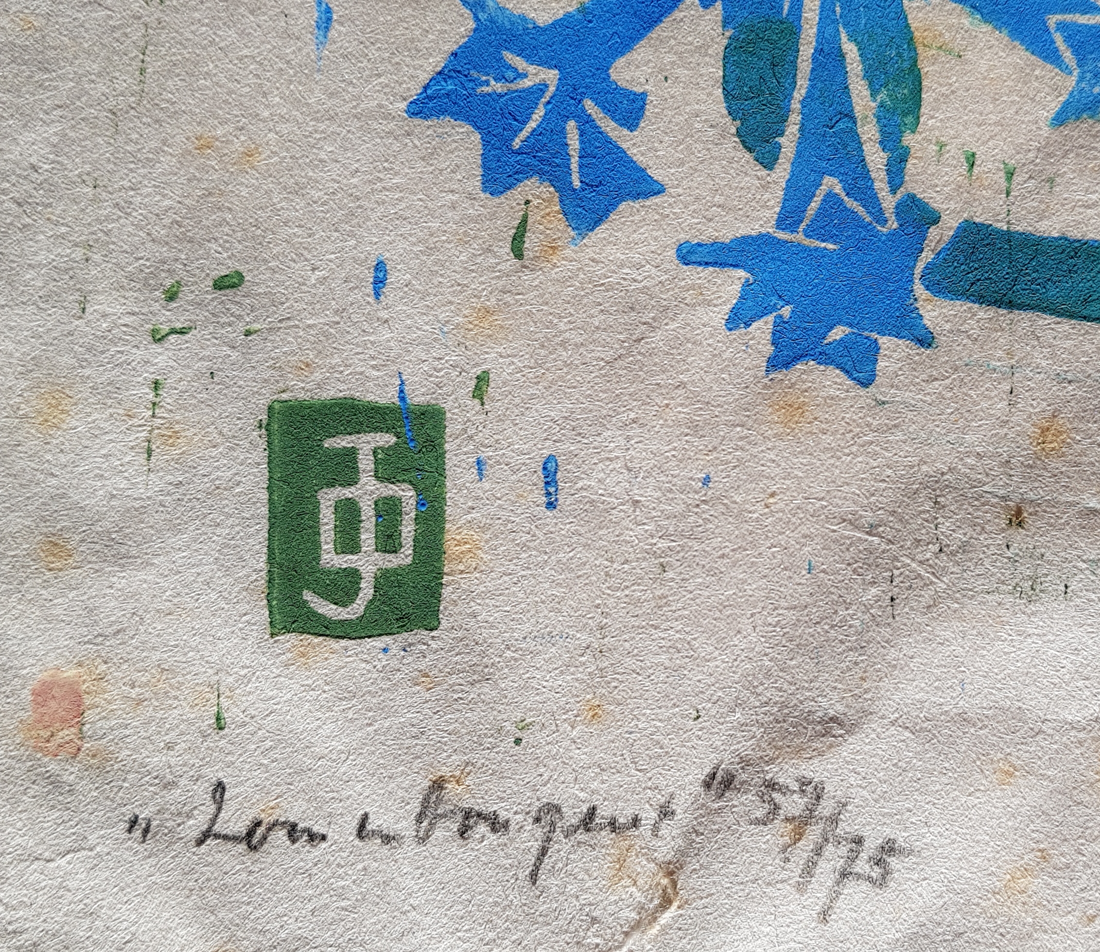 Jeanne Bieruma Oosting - Houtsnede zomerbouquet, gesigneerd kopen? Bied vanaf 45!