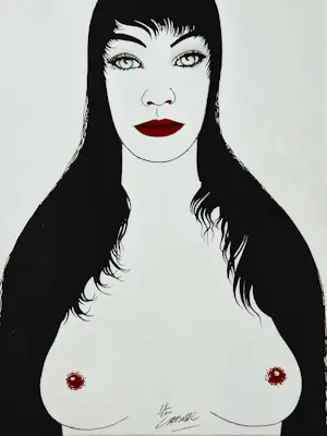 Felix Labisse - Originele Lithografie "Nue aux cheveux noirs" kleine oplage - potloodgesigneerd kopen? Bied vanaf 80!