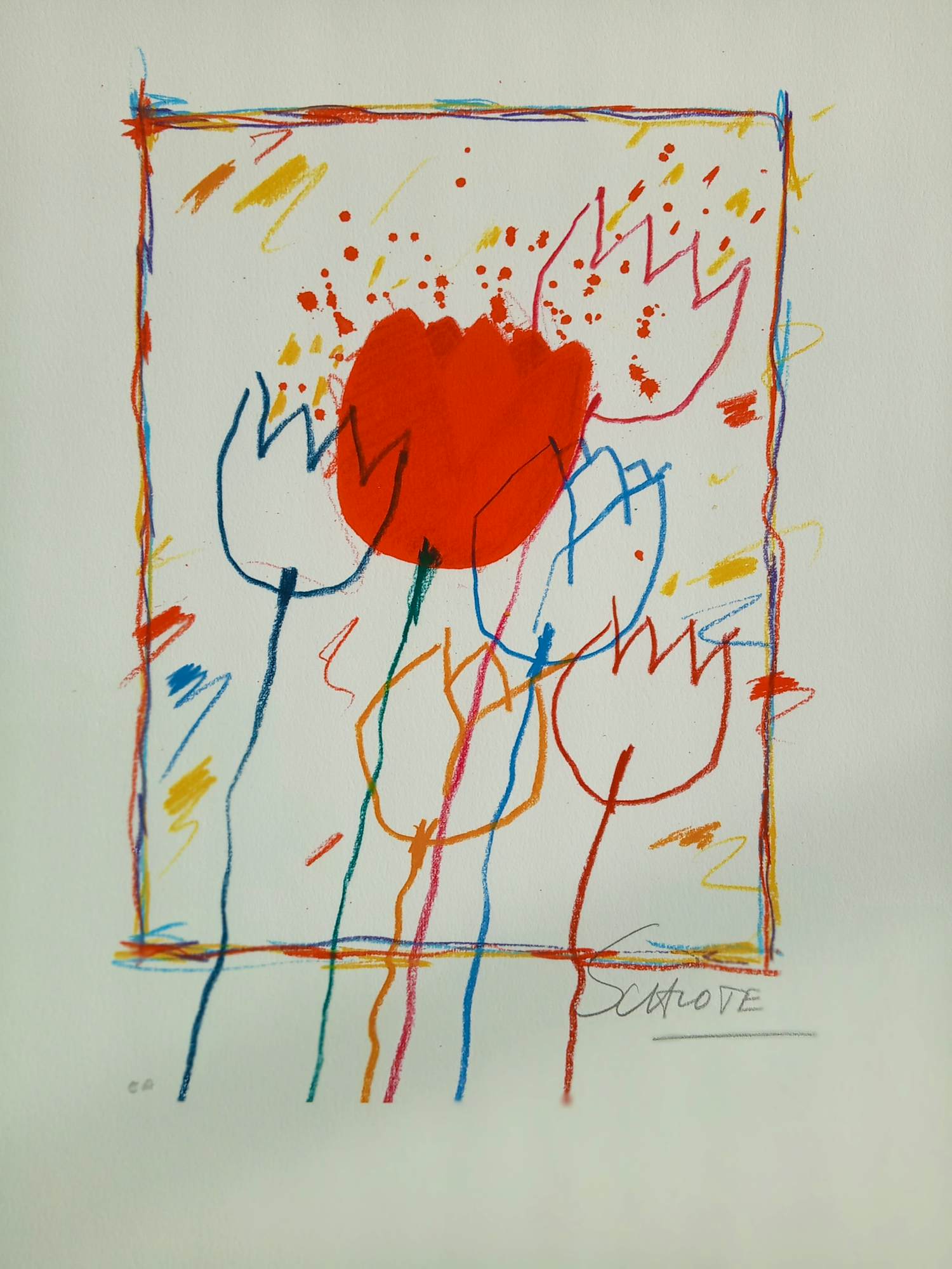 Buy Wilhelm Schlote - Kleurengiclee TULPEN in PASTEL Handgesigneerd? Bid from 35!