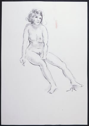 Jan Sluijters (jr.) - Krijttekening, Zittend naakt kopen? Bied vanaf 1!