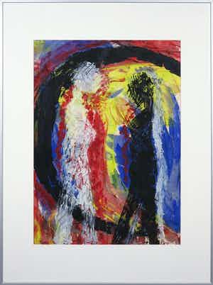 Tinie Martinali - Olieverf op doek, Zonder titel - Ingelijst verkocht voor € 60!