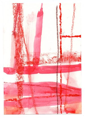 Paul Louis Van Den Bergh - Gemengde Techniek - "Red Grid III" - Gesigneerd kopen? Bied vanaf 40!