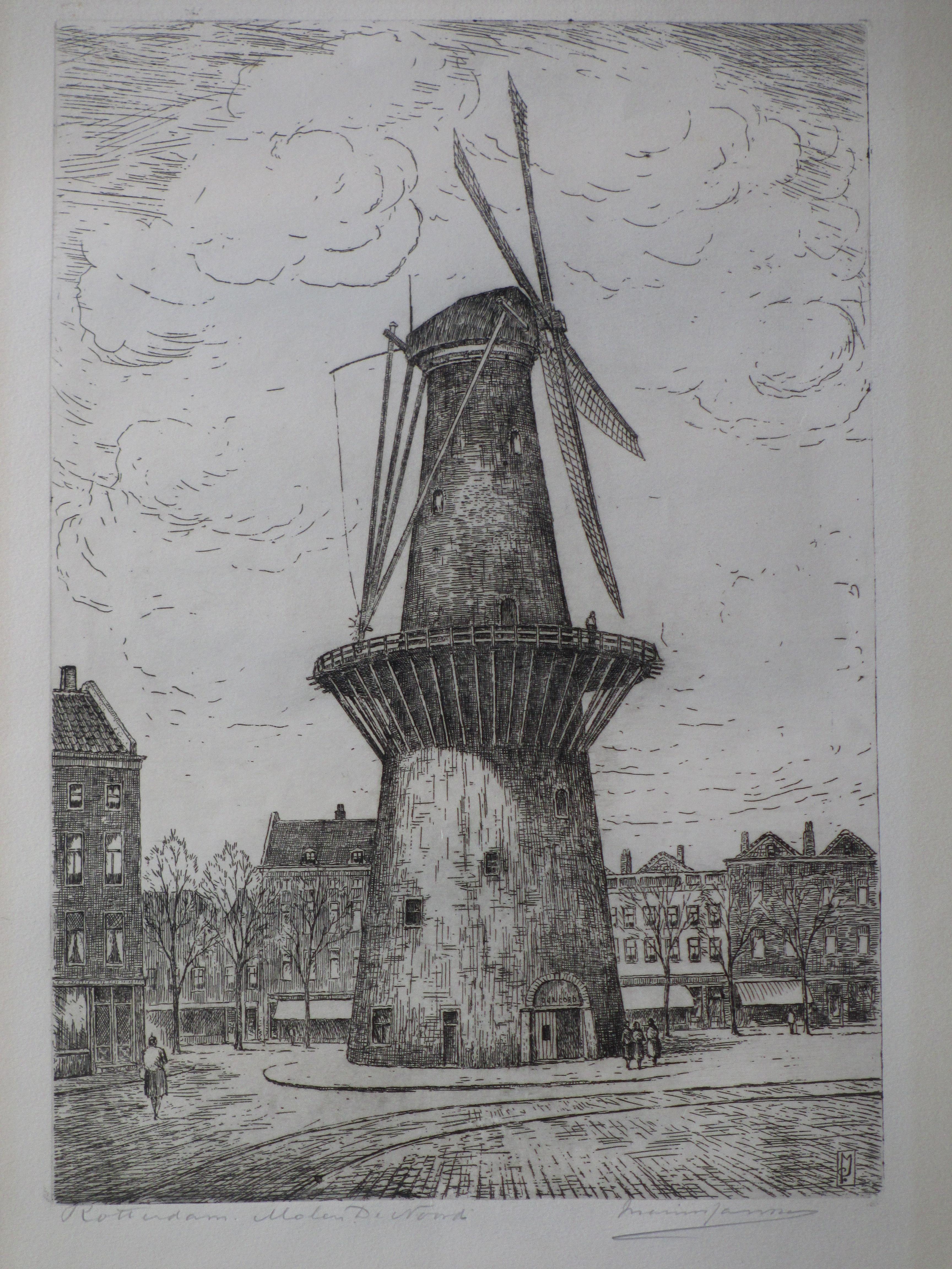 Marius Johannes Janssen - Molen De Noord Rotterdam - Ets kopen? Bied vanaf 1!