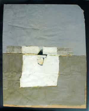 Otto Hetterscheid - Gemengde techniek, collage , Zonder titel I - 1978 verkocht voor € 60!