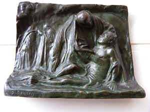 Octaaf Rotsaert - OCTAVE ROTSAERT (1885-1964) STAAND BRONZEN PLAQUETTE verkocht voor € 90!