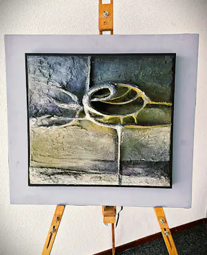 Wim Vellekoop - Intrigerende gemengde techniek (cement,gips ea) abstracte compositie kopen? Bied vanaf 65!