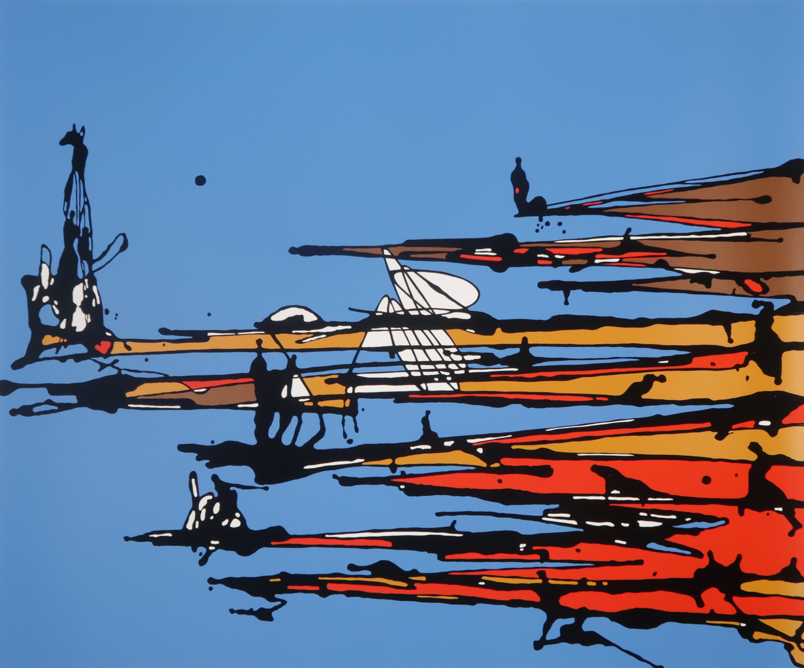 Henri Titselaar - Zeefdruk, Landschappelijk + boek verkocht voor € 35!