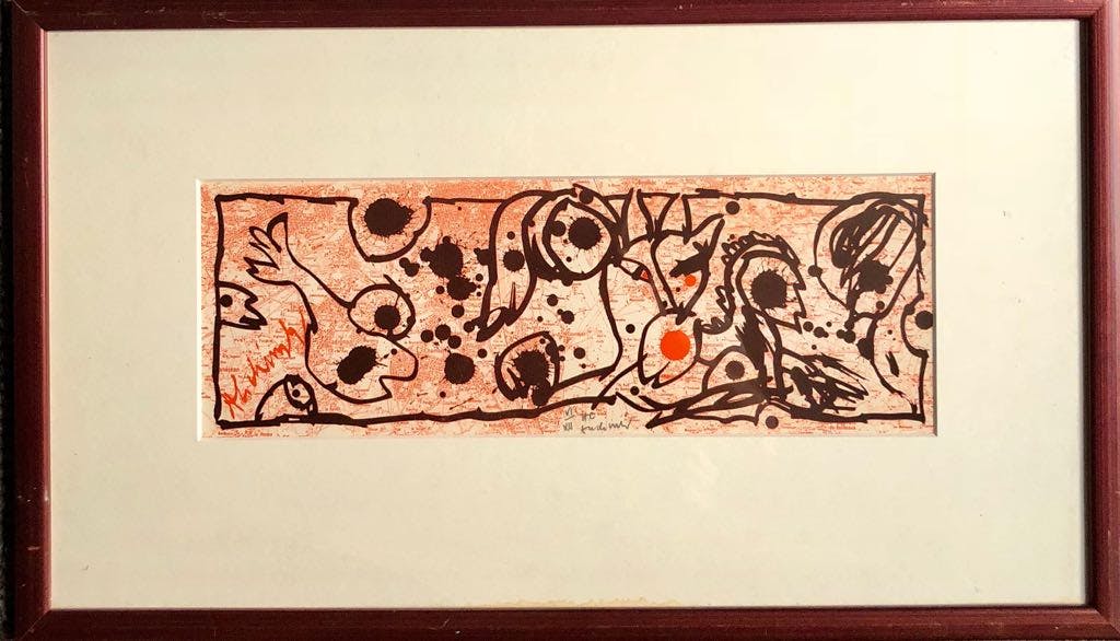 Pierre Alechinsky - kleurenlitho, 'Arrondisement Gironde', 1983, HC-exemplaar (INGELIJST) kopen? Bied vanaf 599!