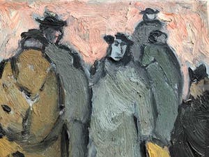 Karel Frank Carwalho - wandelende figuren in landschap kopen? Bied vanaf 95!