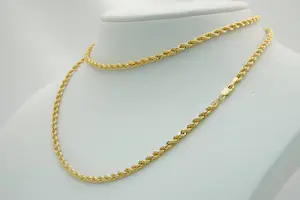 18 - Lang (70cm) & z o goed als nieuw 18 karaat geel-gouden "koord" collier kopen? Bied vanaf 240!