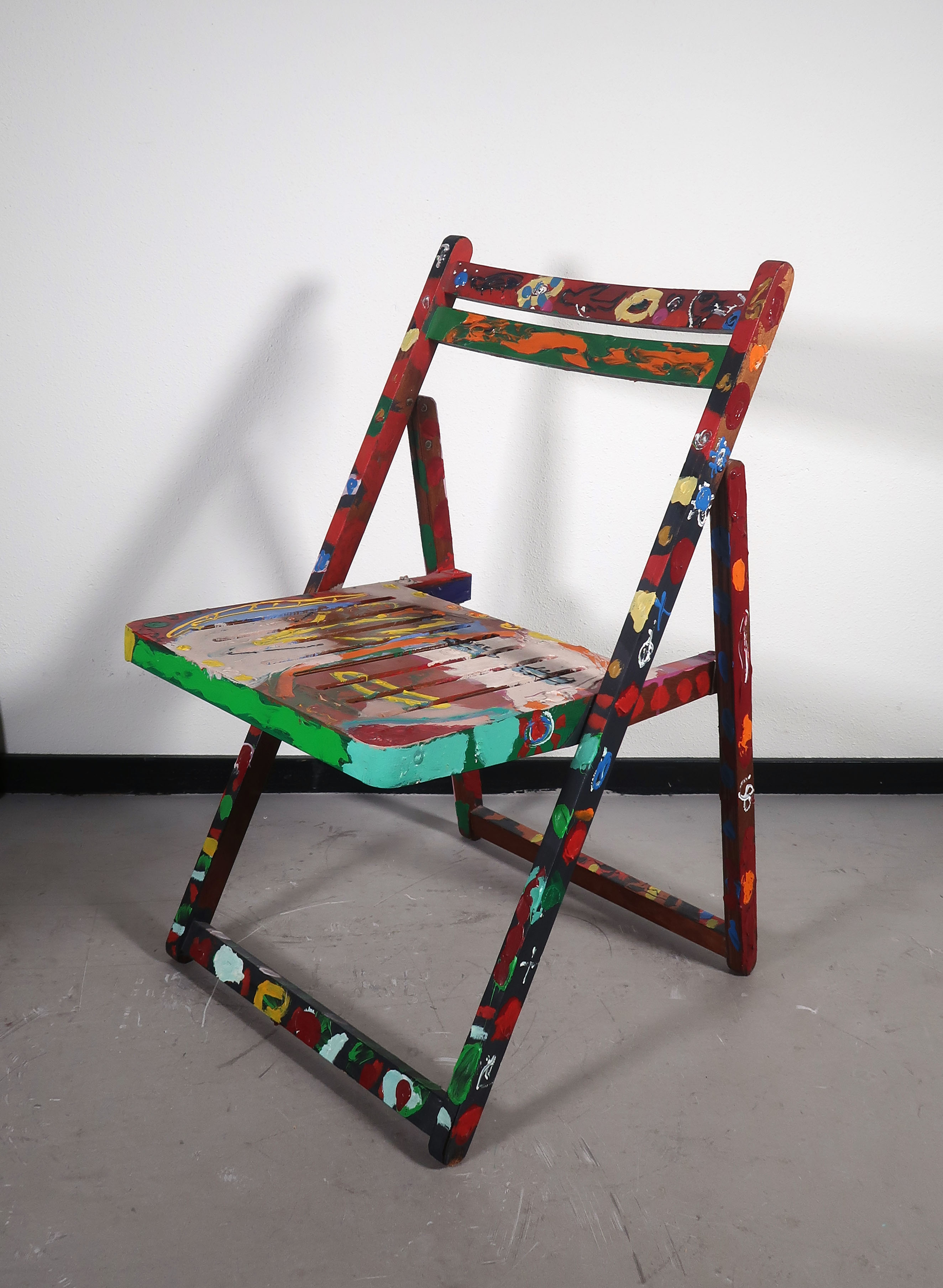 Dominique Chan - Acryl op hout, Stoel kopen? Bied vanaf 1!