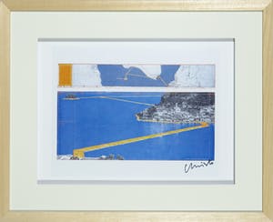 Christo - Offset, The Piers (inclusief stukje stof) - Ingelijst kopen? Bied vanaf 1!