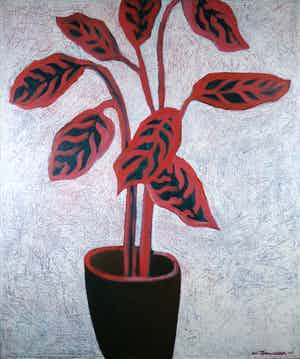 Marieke Thomassen - Acryl op doek, Plant (Groot) verkocht voor € 1!