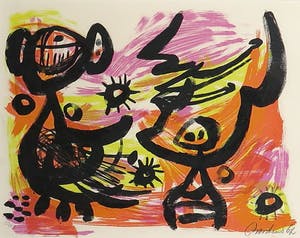 Anton Rooskens - Litho, Compositie met gezicht - Ingelijst kopen? Bied vanaf 150!