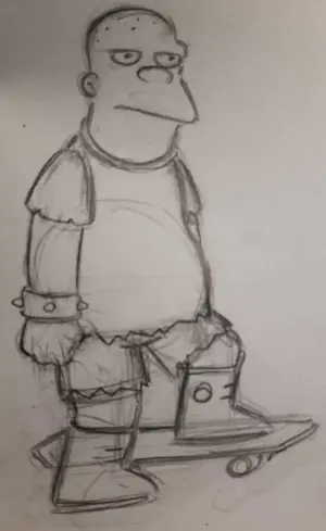 AcheterMatt Groening - originele productietekening The Simpsons, Kearney? Enchérissez de 80!