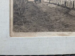 Omer Coppens - lot van twee etsen Brugge - beide E.A. - ingekaderd kopen? Bied vanaf 20!