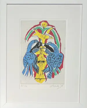 Corneille - Ingelijste gravure Vrouw en vogels, 1998 - Nummer EA 1/10 kopen? Bied vanaf 380!