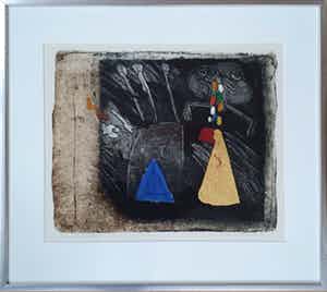 Michel van Overbeeke - Golden Mountain - Ingelijst verkocht voor € 65!