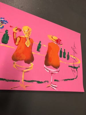 Espen Hagen - Gr Zeefdruk SIX LADIES AT THE PINK BAR Hand gesigneerd kopen? Bied vanaf 50!