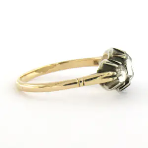 14k goud met zilveren ring met roos geslepen diamanten tot. 0.50ct kopen? Bied vanaf 460!