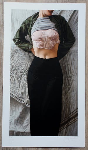 Willi Kissmer - Glicee: stehende mit Grünner jacke - 2015 kopen? Bied vanaf 110!