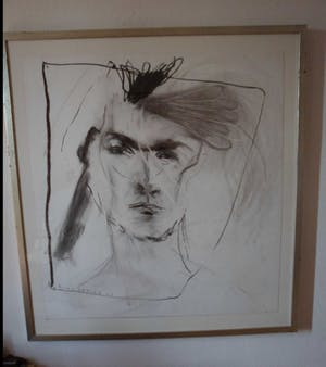 Hans Abbing - Houtskool tekening van een gezicht kopen? Bied vanaf 50!