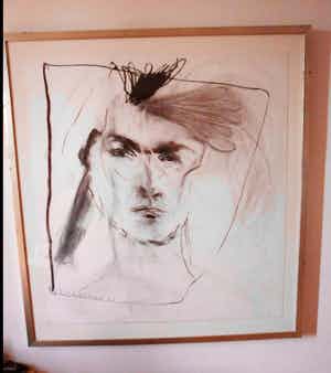 Hans Abbing - Houtskool tekening van een gezicht verkocht voor € 50!