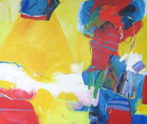 Franscz Witte - Acryl op doek, Maya slaven (Zeer groot!) verkocht voor € 250!