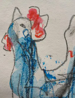 Anton Heyboer - "Kip" - Krijt en gouache op Hahnemühle papier - 30 x 22 cm. kopen? Bied vanaf 175!