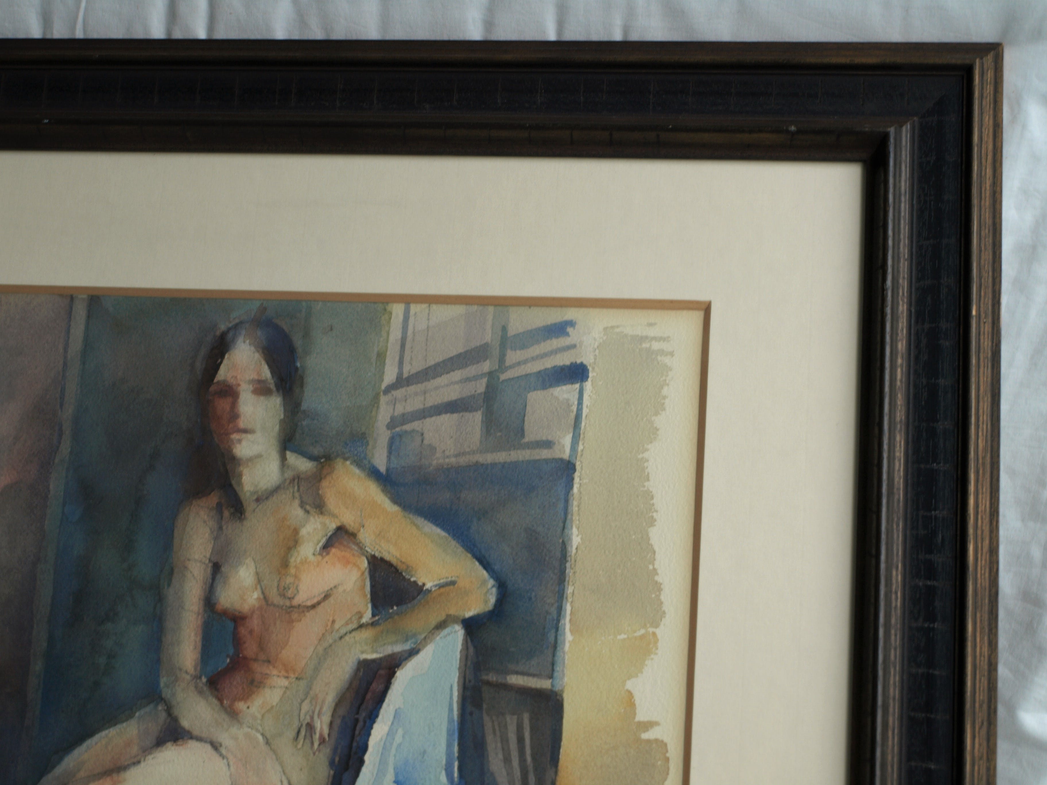 Jan Engelman - Aquarel , Naakte vrouw op een stoel – gesigneerd & ingelijst – ca 1970 kopen? Bied vanaf 100!