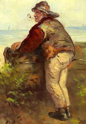 Albert Jurardus van Prooijen - Vissersman op de uitkijk verkocht voor € 200!