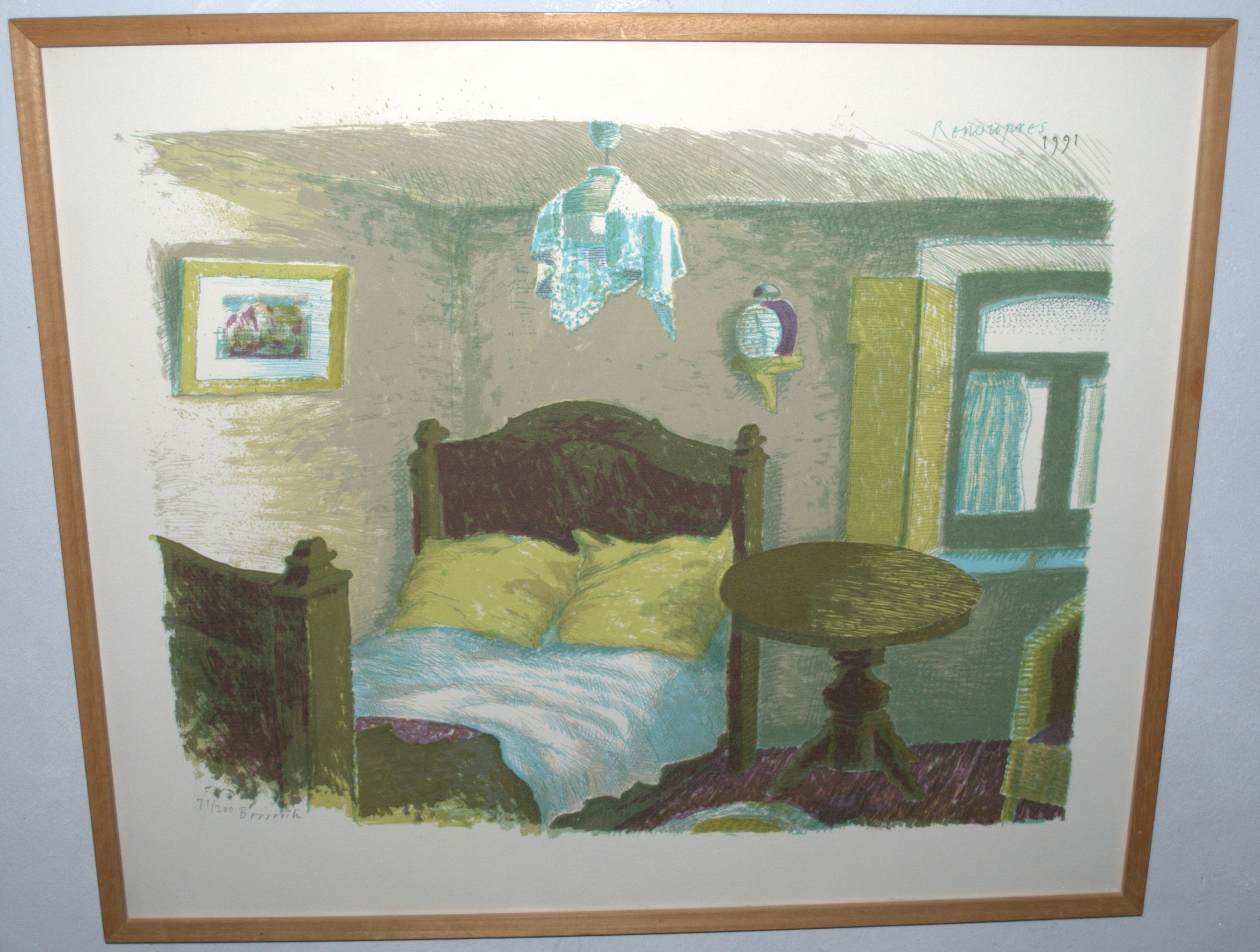 Herman Berserik - litho interieur slaapkamer "Renoupres" kopen? Bied vanaf 90!