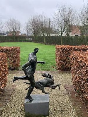 Jan Desmarets - man met hond kopen? Bied vanaf 8000!