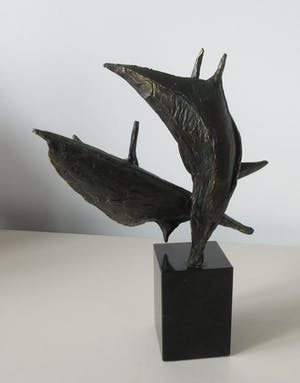 Bernadette Leijdekkers - Bronzen beeld "Wind in de zeilen" kopen? Bied vanaf 70!