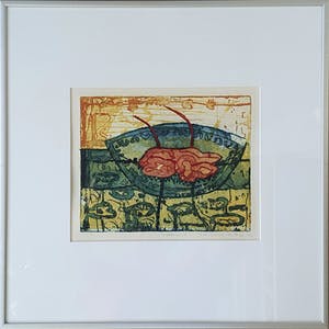 Lukie de Bree - Waterlelie | Kleurenets en aquatint | Ingelijst kopen? Bied vanaf 45!