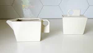 Royal Boch - Suikerpot & creamer servies Zeosen ontwerp Marc Pairon verkocht voor € 25!