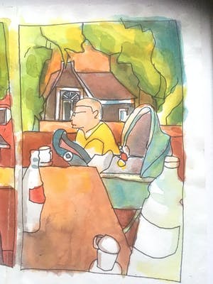 Kees Oosterbaan - zonder titel, inkt op handgeschept papier kopen? Bied vanaf 70!