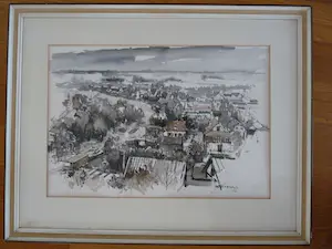 Jan Korthals - DORPJE IN VOGELPERSPECTIEF kopen? Bied vanaf 95!